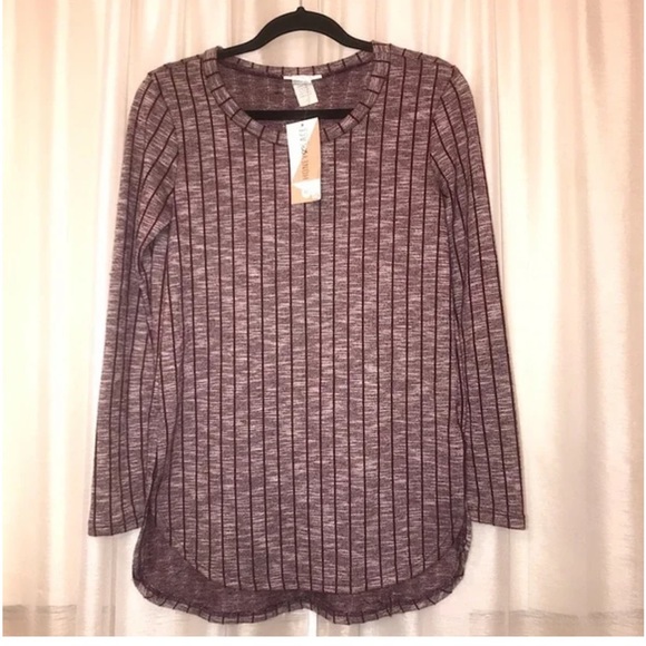 Honey and Lace Sweaters - Honey and Lace NWT Hi-Lo Purple Striped Sweater XS